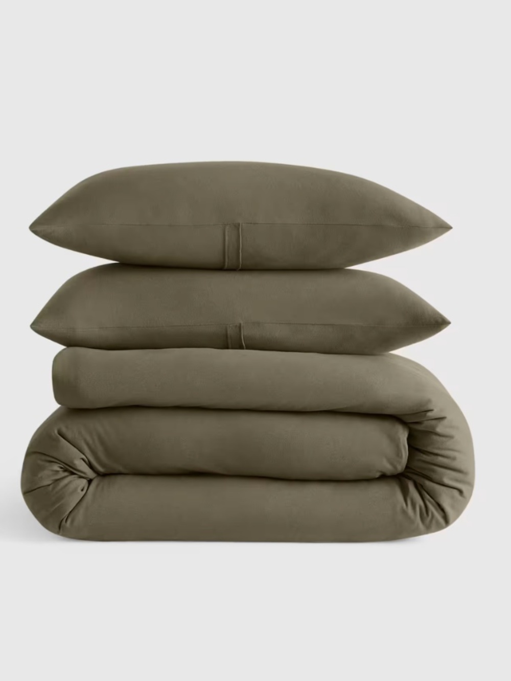 Organic Jersey Duvet Cover Set King CA King Dusty Olive green